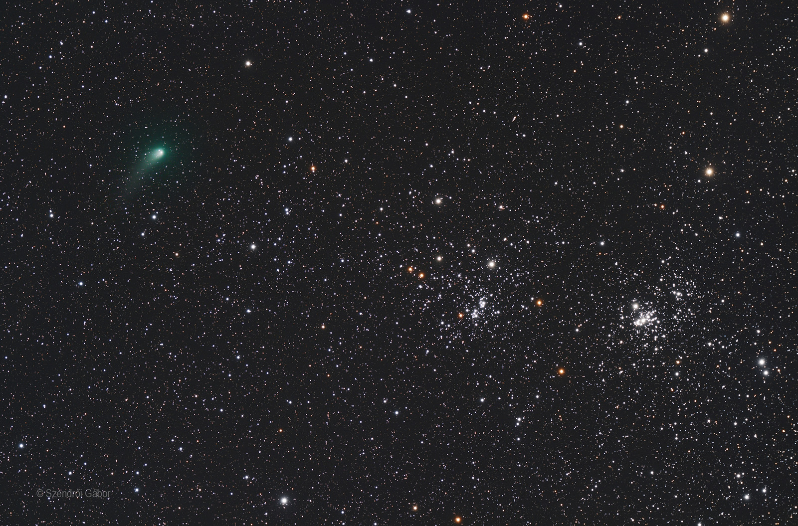 C/2017 T2 (Panstarrs) üstökös találkozása a Perseus-ikerhalmazzal